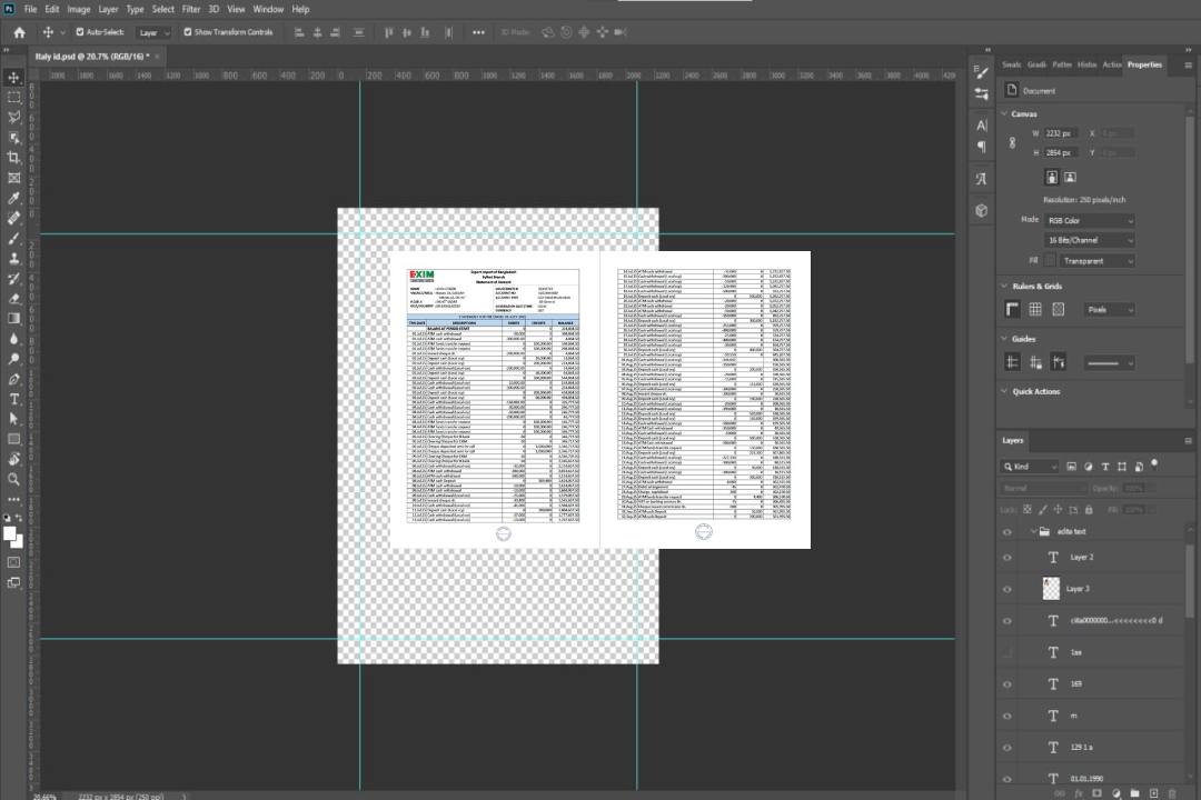 Bangladesh Exim Bank relevé de compte Modèle Word et PDF, 2 pages template